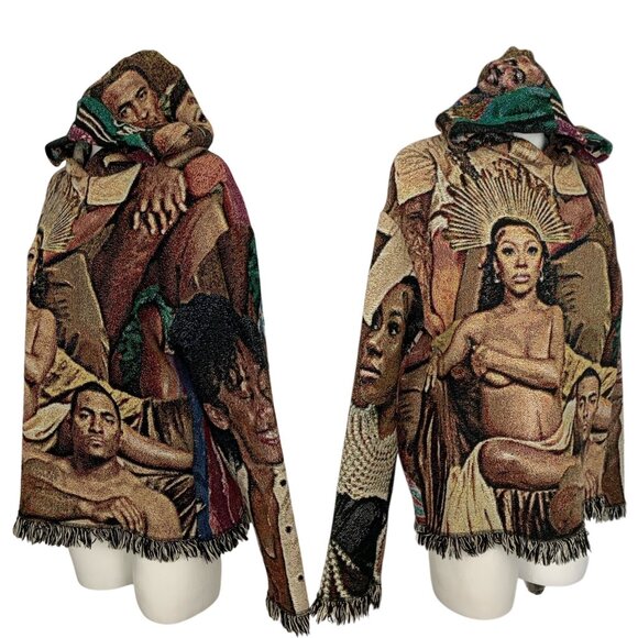 Kaiface The Brand Tapestry Hoodie Sweatshirt Pullover M Streetwear Urban Fringe - Picture 3 of 14